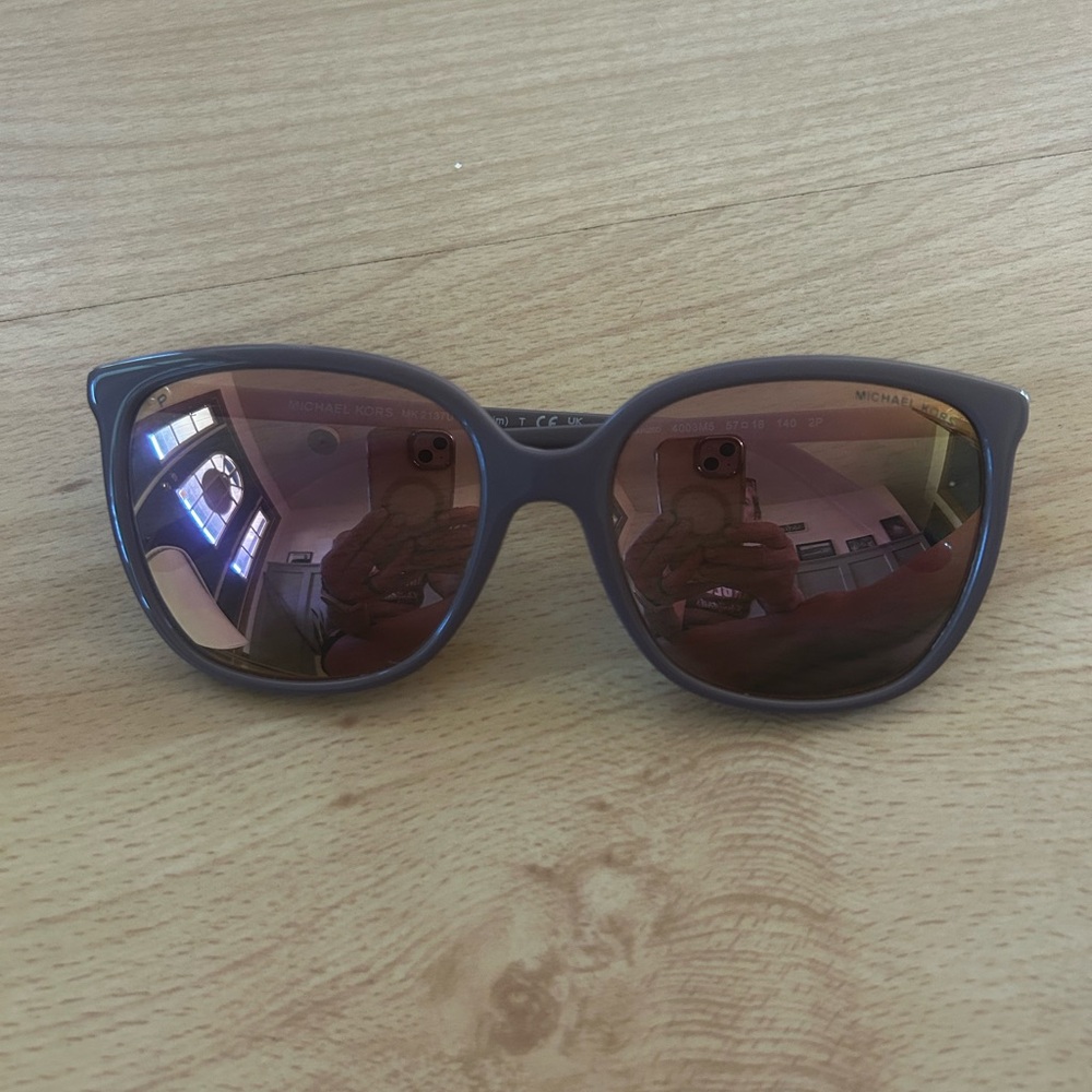 Michael Kors Women's Polarized “Anaheim” Sunglasses Light Ash/Rose Gold